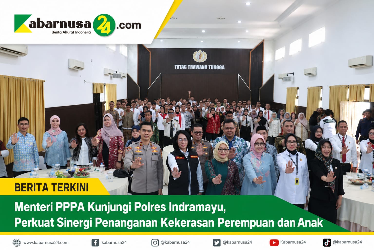 Menteri PPPA Kunjungi Polres Indramayu, Perkuat Sinergi Penanganan Kekerasan Perempuan dan Anak