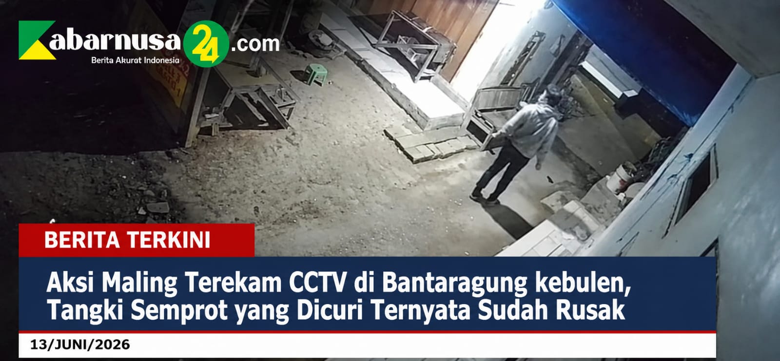 Aksi Maling Terekam CCTV di Bantaragung kebulen, Tangki Semprot yang Dicuri Ternyata Sudah Rusak