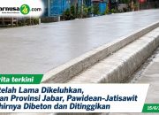 Setelah Lama Dikeluhkan, Jalan Provinsi Jabar Pawidean–Jatisawit Akhirnya Dibeton dan Ditinggikan