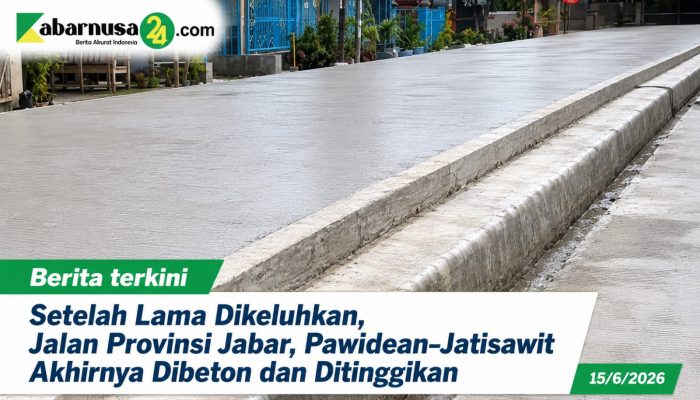Setelah Lama Dikeluhkan, Jalan Provinsi Jabar Pawidean–Jatisawit Akhirnya Dibeton dan Ditinggikan