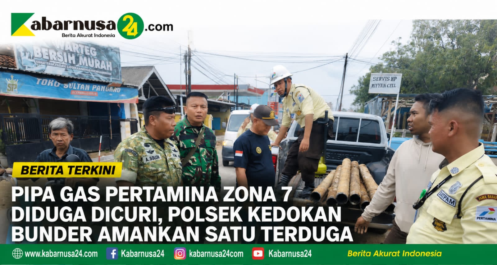 Pipa Gas Pertamina Zona 7 Diduga Dicuri, Polsek Kedokan Bunder Amankan Satu Terduga