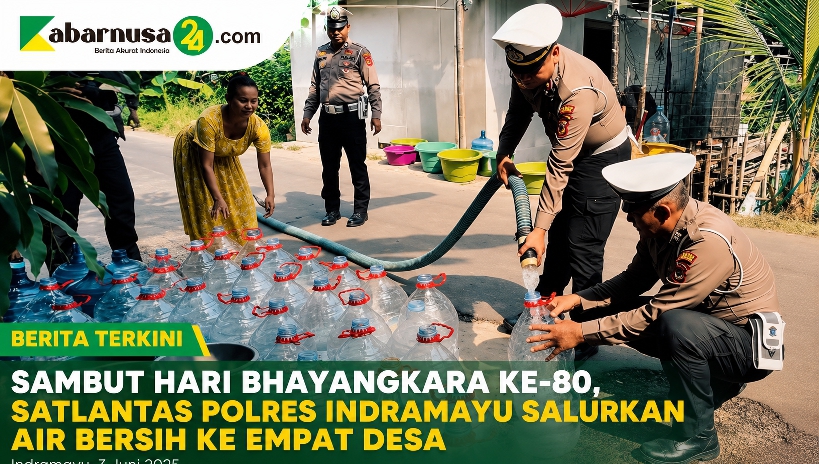 Sambut Hari Bhayangkara ke-80, Satlantas Polres Indramayu Salurkan Air Bersih ke Empat Desa