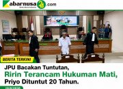 JPU Bacakan Tuntutan, Ririn Terancam Hukuman Mati, Priyo Dituntut 20 Tahun