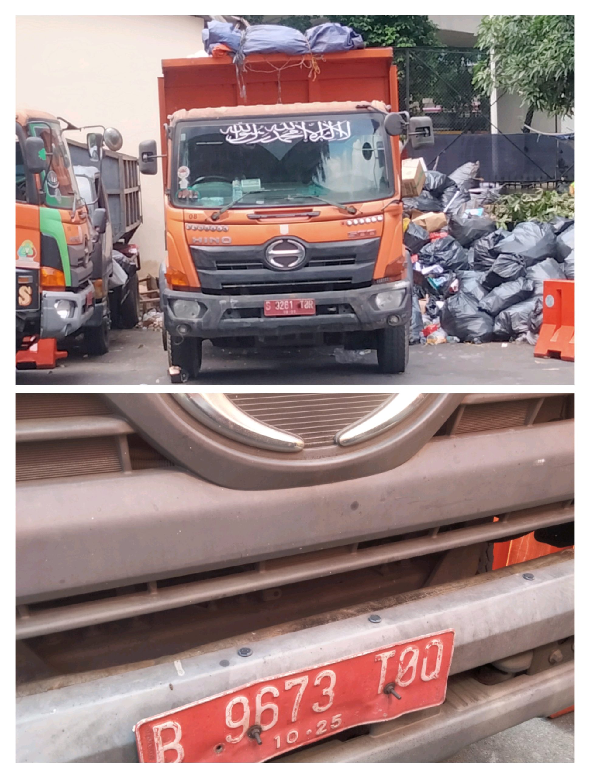 2 Truk Pengangkut Sampah Milik DLH DKI Jakarta Bersandar di Polda Metro Jaya Mati Pajak Sejak 2025