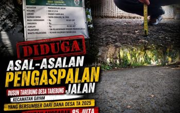 Diduga Asal Jadi, Proyek Aspal Dana Desa Rp85 Juta di Desa Tarebung Tuai Sorotan Warga