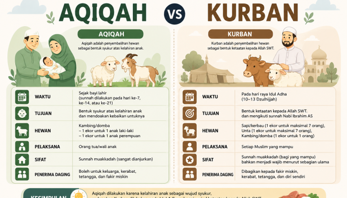 Beda Ketentuan antara Ibadah Aqiqah dan Kurban