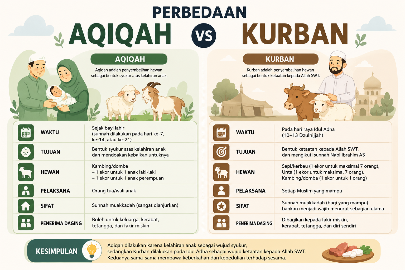 Beda Ketentuan antara Ibadah Aqiqah dan Kurban