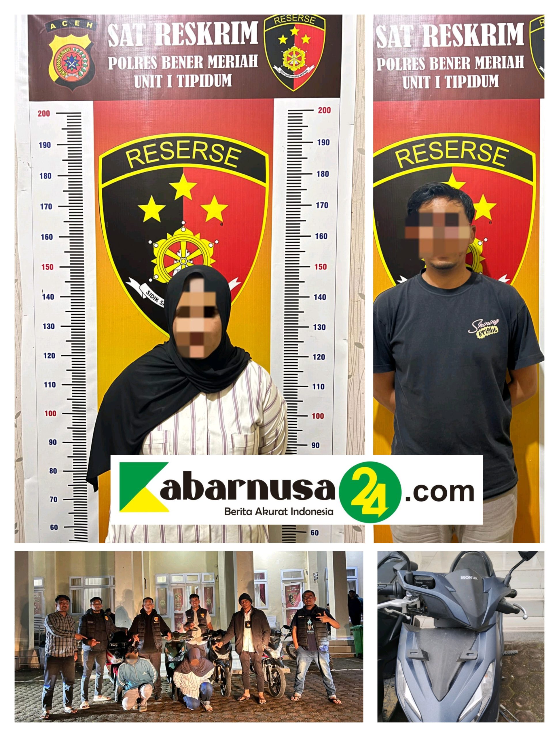 Polisi Ciduk Pasangan Curanmor di Bener Meriah