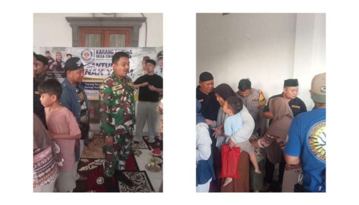 Perhatiannya Kepada Anak-Anak Yatim-piatu Begitu Dalam Ketua Karang Taruna Desa Cikarang Kota. H. Haris Wijaya,