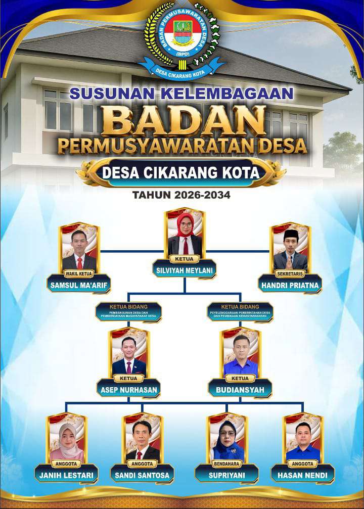 Selamat Dan Sukses Atas Dilantiknya Silviyah Maylani Beserta Jajaran ( BPD ) Desa Cikarang Kota Masa Bakti 2026-2034