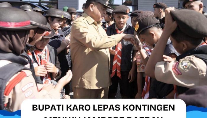 Bupati Karo Lepas Kontingen Pramuka Menuju Jambore Daerah Sumatera Utara XI Tahun 2026