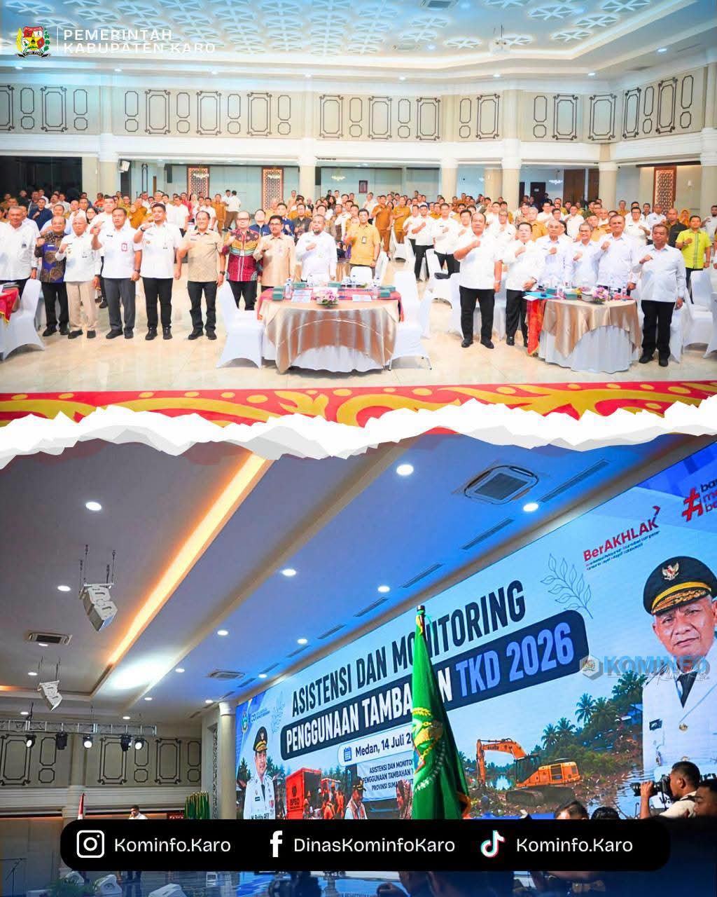 Bupati Karo Hadiri Rakor Monitoring Dan Asistensi Penggunaan Dana TKD Tambahan Di Provinsi Sumatera Utara