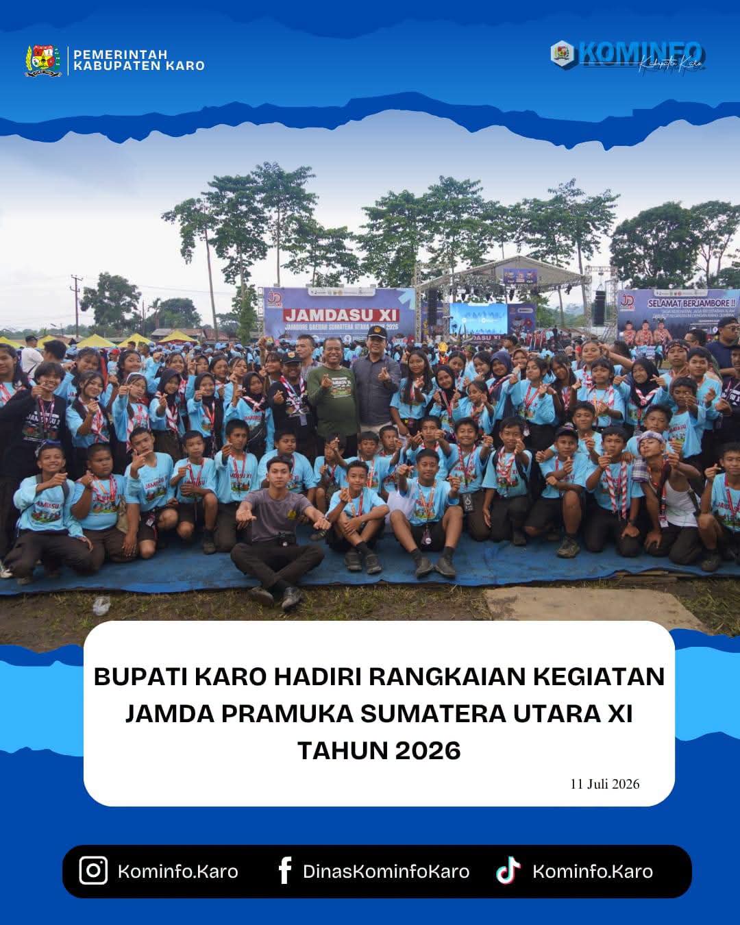 Bupati Karo Hadiri Rangkaian Kegiatan Jamda Pramuka Sumatera Utara XI Tahun 2026