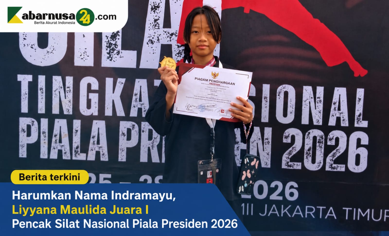 Harumkan Nama Indramayu, Liyyana Maulida Juara I Pencak Silat Nasional Piala Presiden 2026