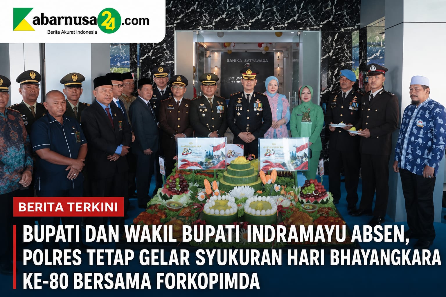 Bupati dan Wakil Bupati Indramayu Absen, Polres Tetap Gelar Syukuran Hari Bhayangkara ke-80 Bersama Forkopimda