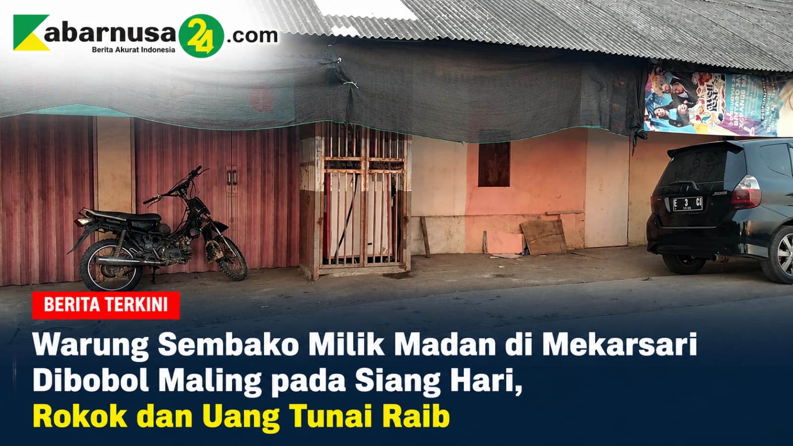 Warung Sembako Milik Madan di Mekarsari Dibobol Maling pada Siang Hari, Rokok dan Uang Tunai Raib