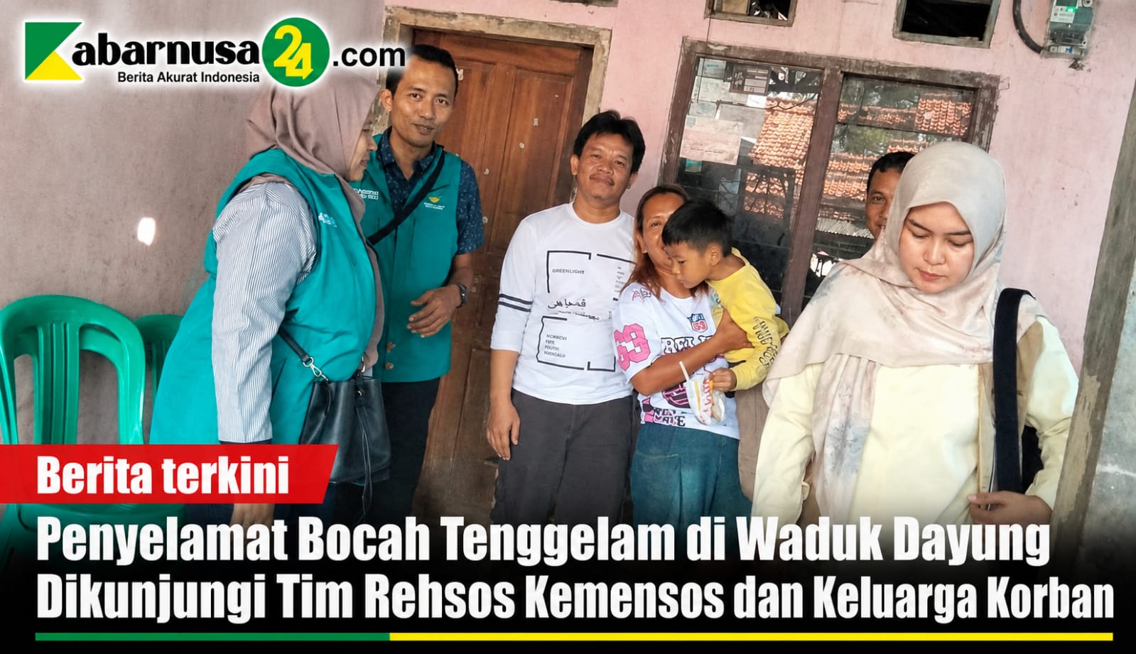 Penyelamat Bocah Tenggelam di Waduk Dayung Dikunjungi Tim Rehsos Kemensos dan Keluarga Korban