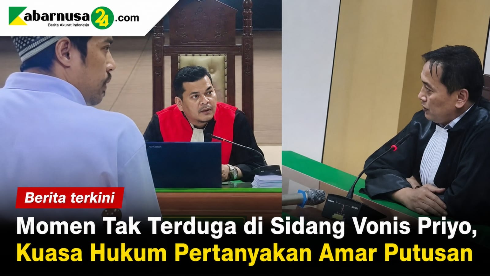 Momen Tak Terduga di Sidang Vonis Priyo, Kuasa Hukum Pertanyakan Amar Putusan