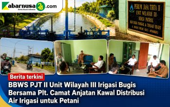 BBWS PJT II Unit Wilayah III Irigasi Bugis Bersama Plt. Camat Anjatan Kawal Distribusi Air Irigasi untuk Petani