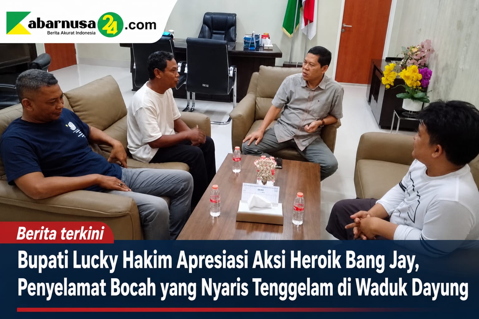 Bupati Lucky Hakim Apresiasi Aksi Heroik Bang Jay, Penyelamat Bocah yang Nyaris Tenggelam di Waduk Dayung