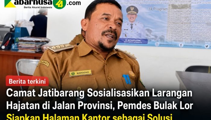 Camat Jatibarang Sosialisasikan Larangan Hajatan di Jalan Provinsi, Pemdes Bulak Lor Siapkan Halaman Kantor sebagai Solusi