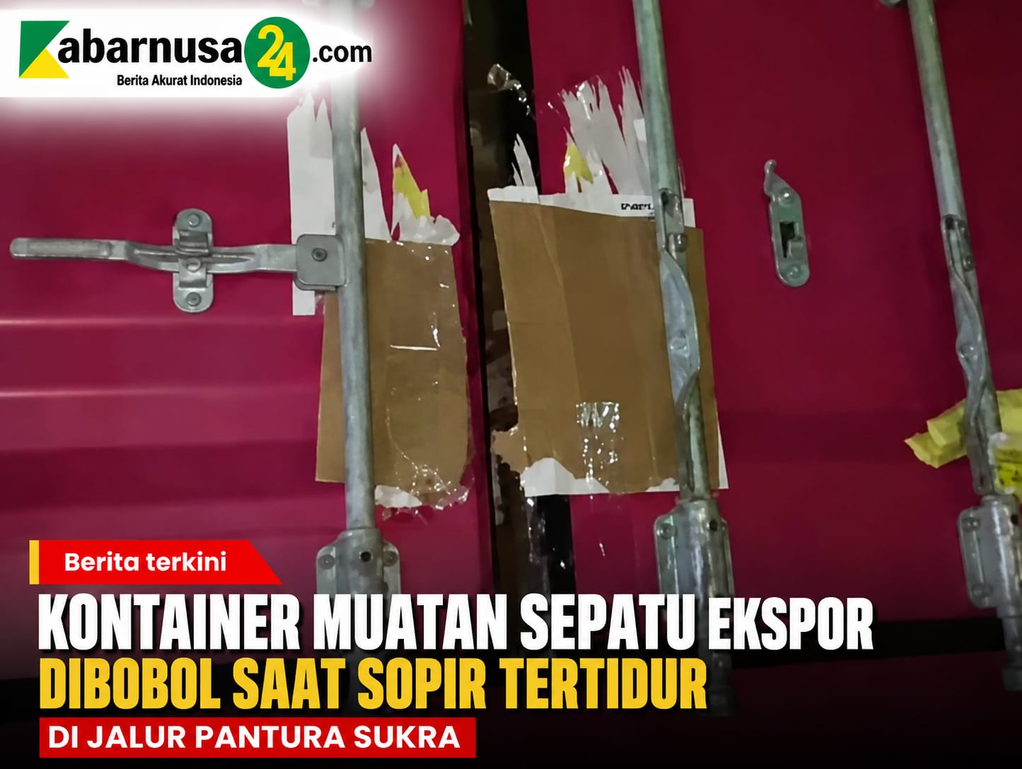 Kontainer Muatan Sepatu Ekspor Dibobol Saat Sopir Tertidur di Jalur Pantura Sukra