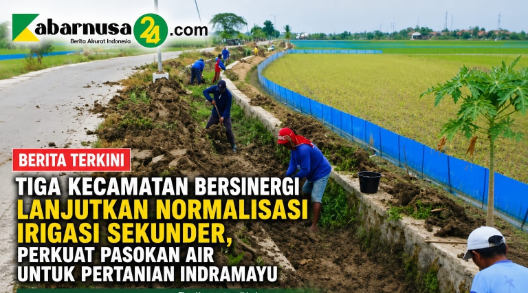 Tiga Kecamatan Bersinergi Lanjutkan Normalisasi Irigasi Sekunder, Perkuat Pasokan Air untuk Pertanian Indramayu