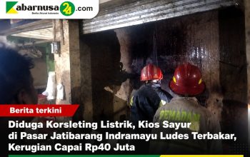 Diduga Korsleting Listrik, Kios Sayur di Pasar Jatibarang Indramayu Ludes Terbakar, Kerugian Capai Rp40 Juta