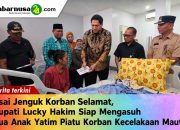 Usai Jenguk Korban Selamat, Bupati Lucky Hakim Siap Mengasuh Dua Anak Yatim Piatu Korban Kecelakaan Maut