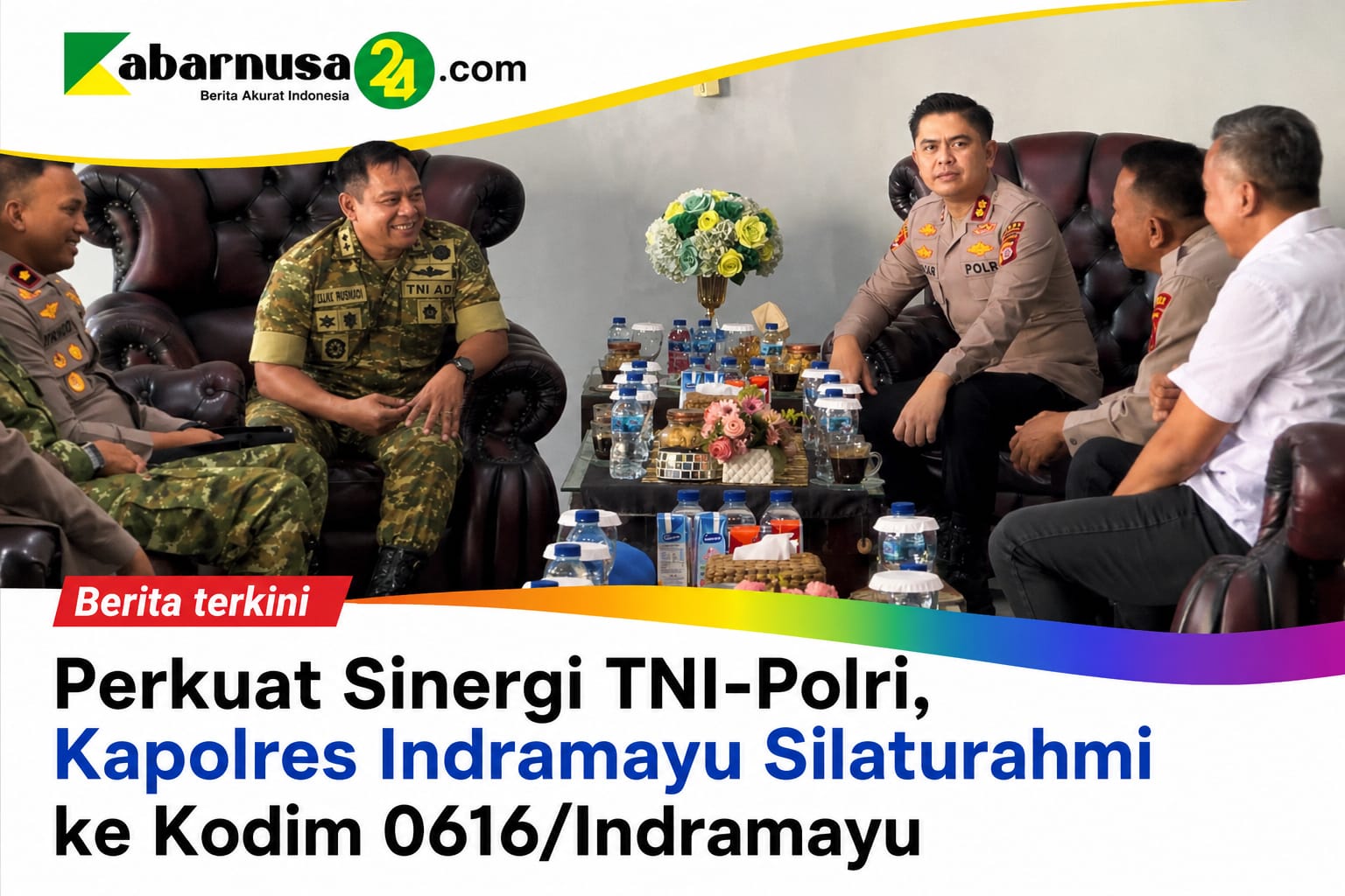 Perkuat Sinergi TNI-Polri, Kapolres Indramayu Silaturahmi ke Kodim 0616/Indramayu