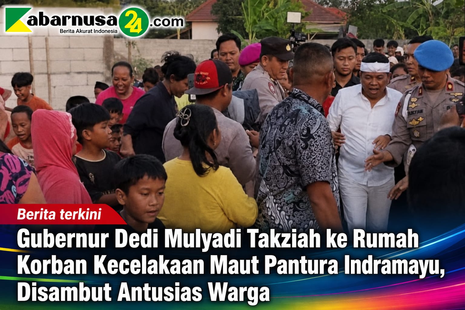 Gubernur Dedi Mulyadi Takziah ke Rumah Korban Kecelakaan Maut Pantura Indramayu, Disambut Antusias Warga