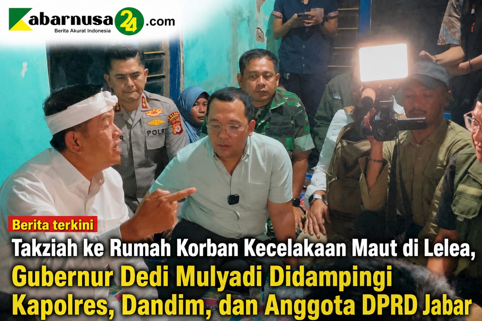 Takziah ke Rumah Korban Kecelakaan Maut di Lelea, Gubernur Dedi Mulyadi Didampingi Kapolres, Dandim, dan Anggota DPRD Jabar