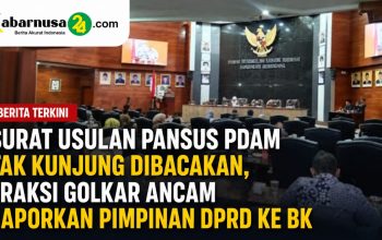 Surat Usulan Pansus PDAM Tak Kunjung Dibacakan, Fraksi Golkar Ancam Laporkan Pimpinan DPRD ke BK Surat Usulan Pansus PDAM Tak Kunjung Dibacakan, Fraksi Golkar Ancam Laporkan Pimpinan DPRD ke BK