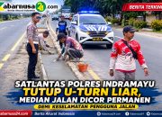 Satlantas Polres Indramayu Tutup U-Turn Liar, Median Jalan Dicor Permanen Demi Keselamatan Pengguna Jalan