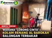 Wahana “Lorong Cinta” Kolam Renang Al Barokah Balongan Terbakar