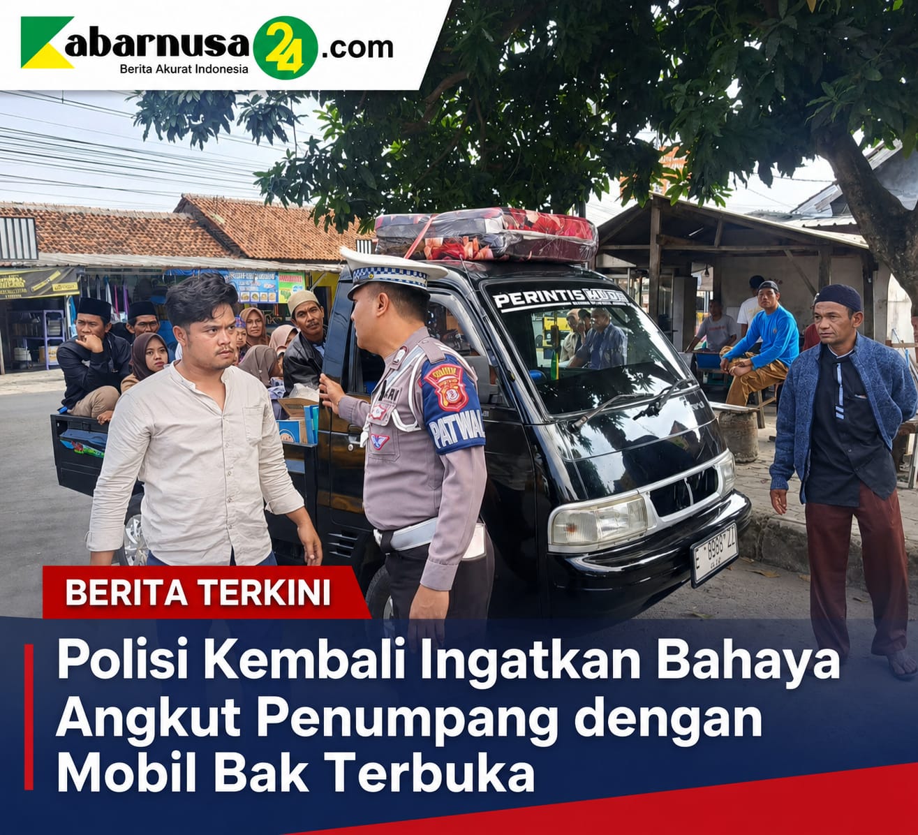 Polisi Kembali Ingatkan Bahaya Angkut Penumpang dengan Mobil Bak Terbuka