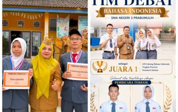 2 Siswa Mengharumkan Nama SMA Negeri 3 Prabubulih Raih Juara 1 LDBI se Provinsi Sumatera Selatan 2 Siswa Mengharumkan Nama SMA Negeri 3 Prabubulih Raih Juara 1 LDBI se Provinsi Sumatera Selatan