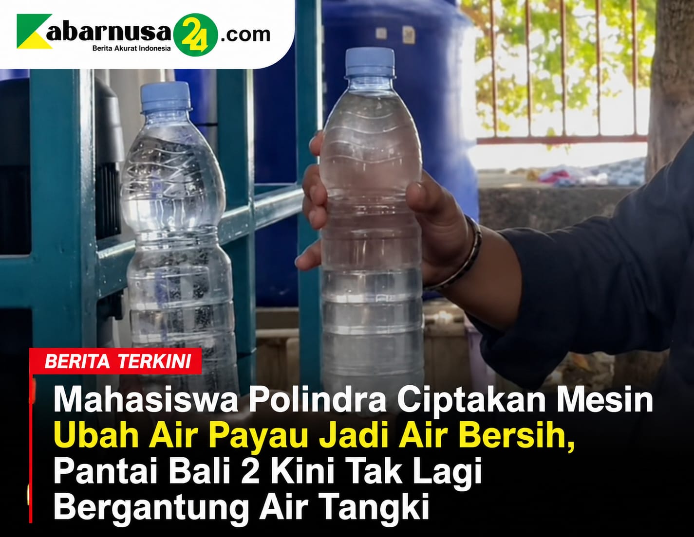 Mahasiswa Polindra Ciptakan Mesin Ubah Air Payau Jadi Air Bersih, Pantai Bali 2 Kini Tak Lagi Bergantung Air Tangki