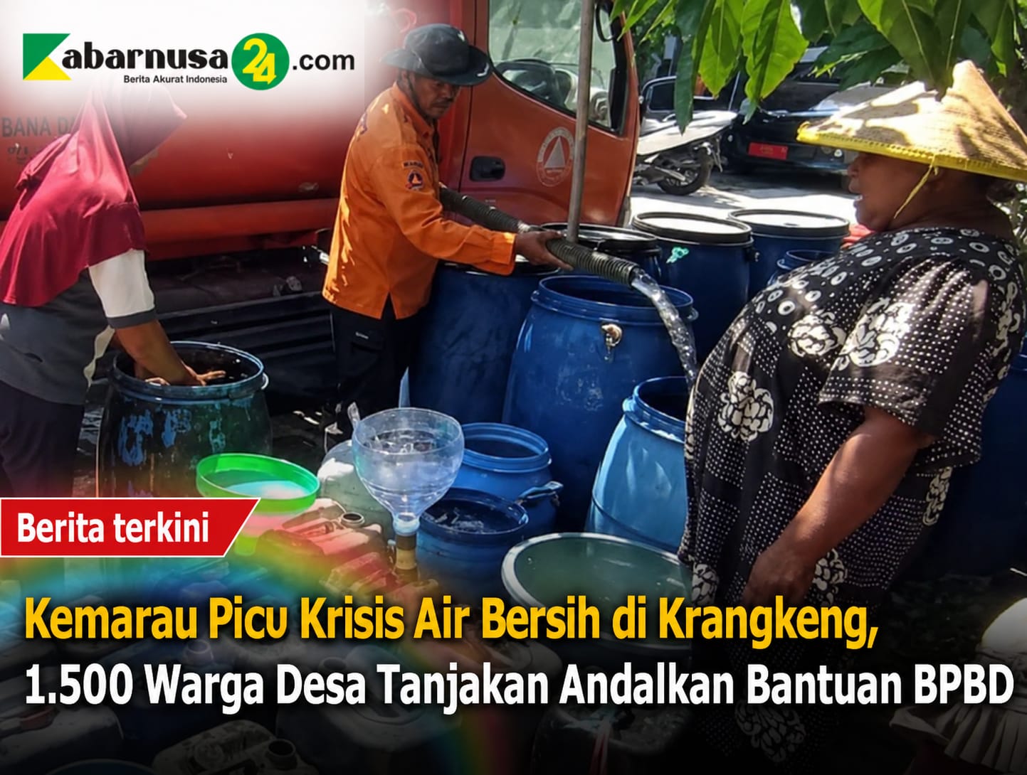 Kemarau Picu Krisis Air Bersih di Krangkeng, 1.500 Warga Desa Tanjakan Andalkan Bantuan BPBD