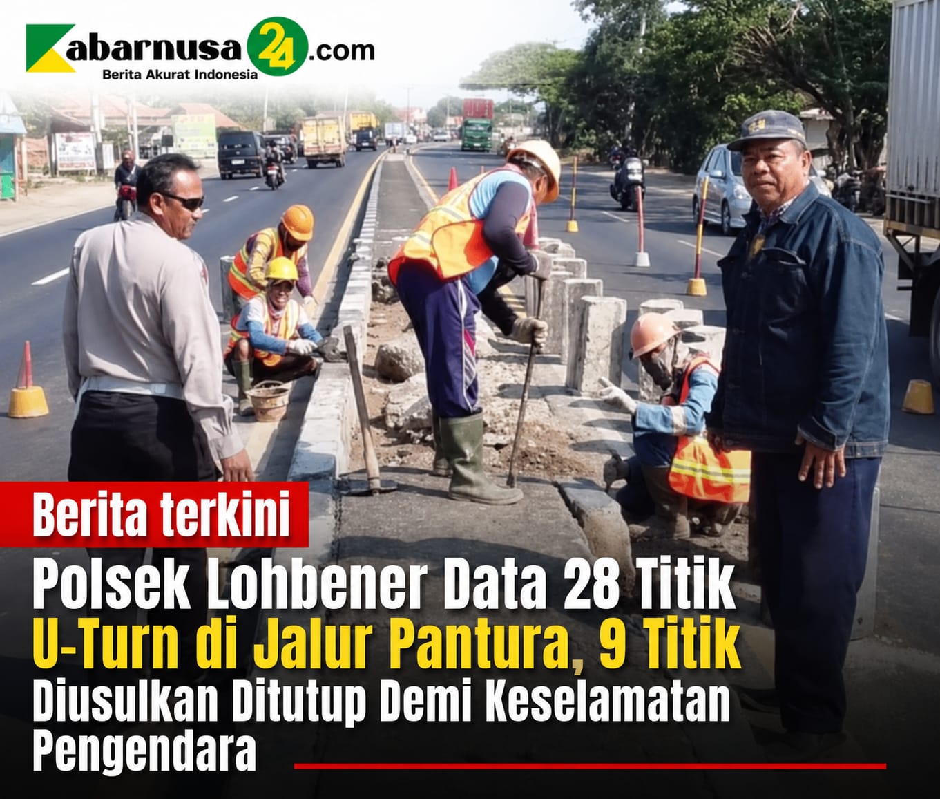 Polsek Lohbener Data 28 Titik U-Turn di Jalur Pantura, 9 Titik Diusulkan Ditutup Demi Keselamatan Pengendara