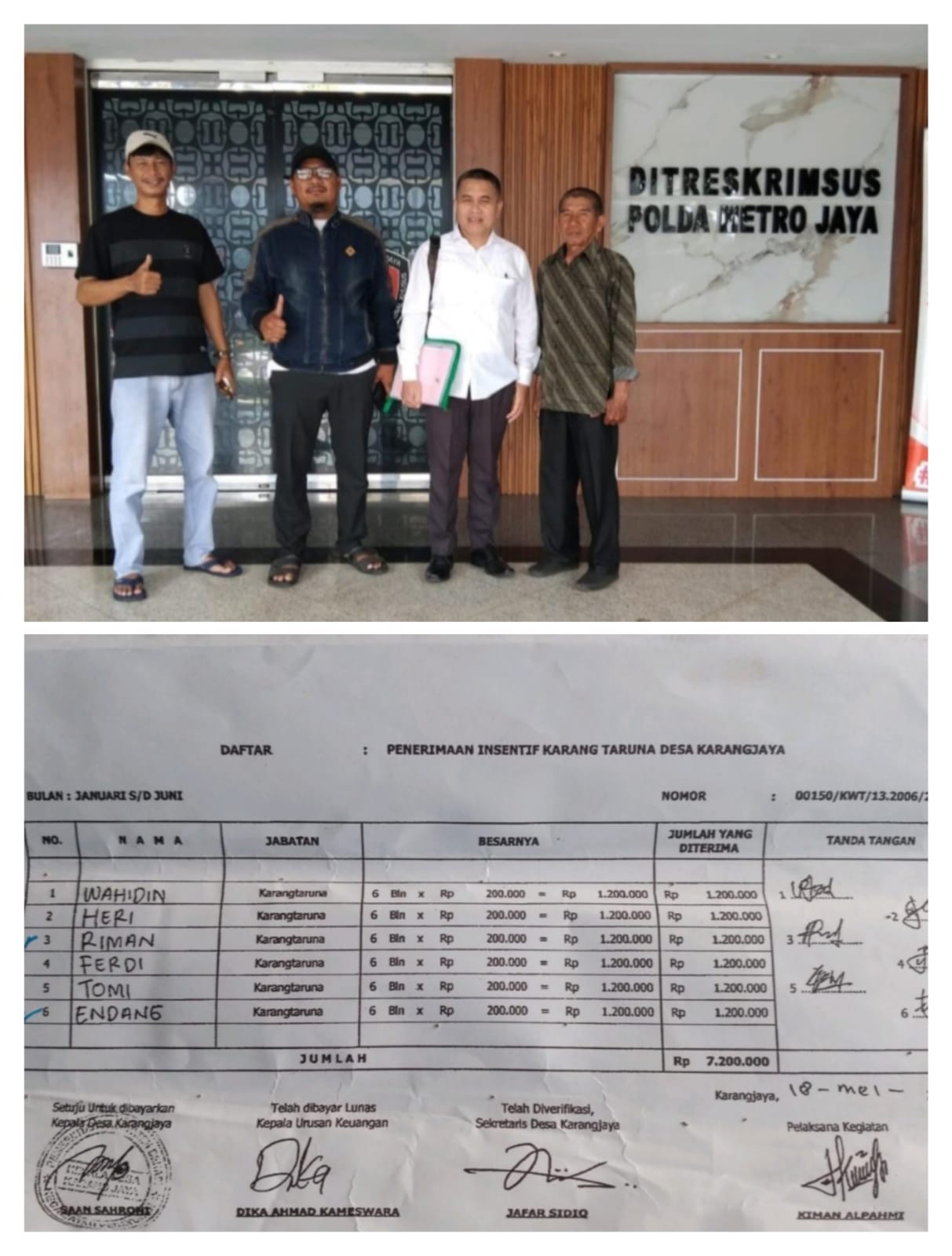 Diduga Oknum Kepala Desa Karangjaya Palsukan Tanda Tangan BPD buat LKPJ Periode 2019-2026