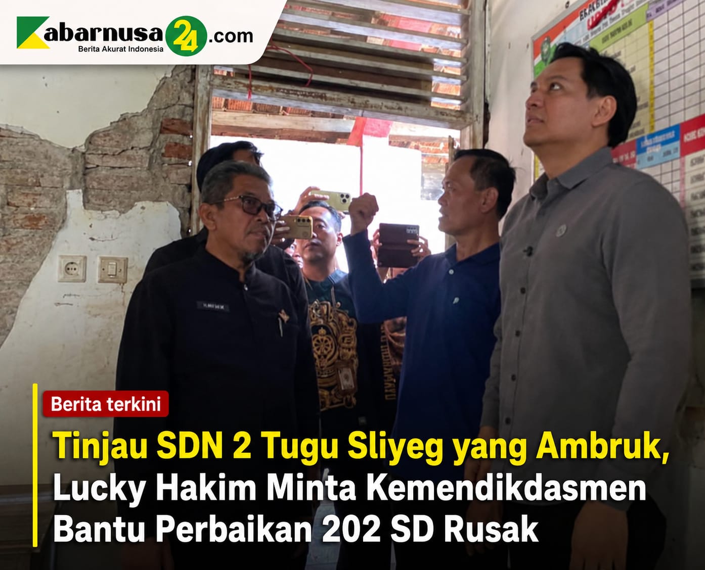 Tinjau SDN 2 Tugu Sliyeg yang Ambruk, Lucky Hakim Minta Kemendikdasmen Bantu Perbaikan 202 SD Rusak