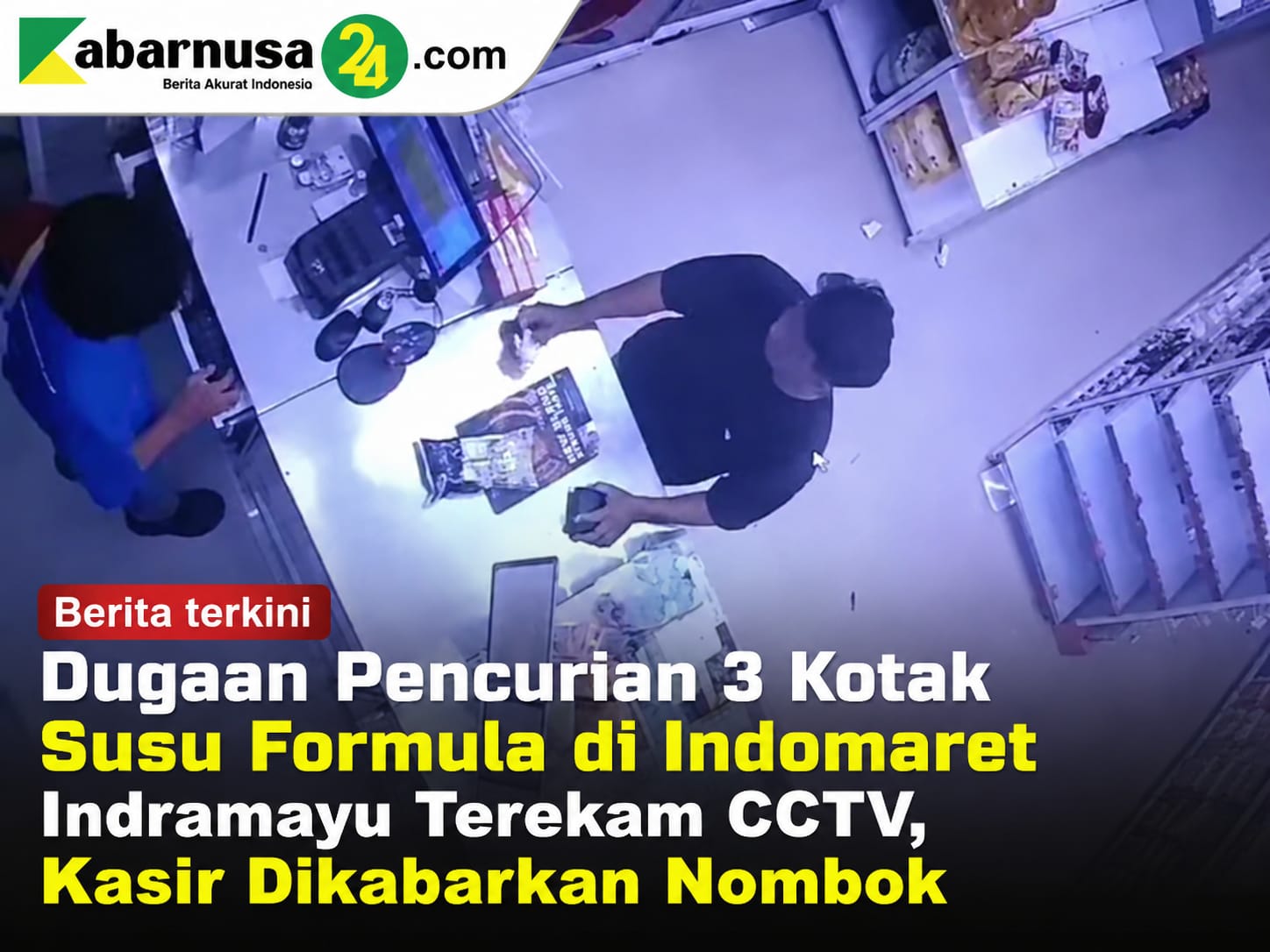 Dugaan Pencurian 3 Kotak Susu Formula di Indomaret Indramayu Terekam CCTV, Kasir Dikabarkan Nombok