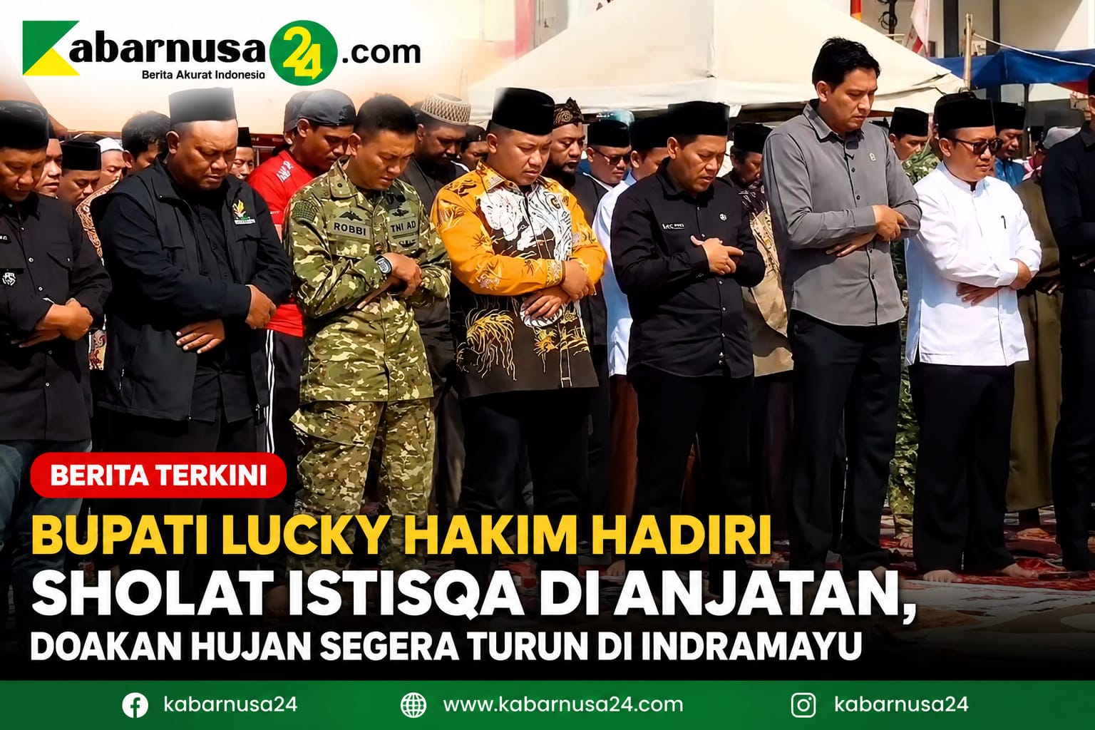 Bupati Lucky Hakim Hadiri Sholat Istisqa di Anjatan, Doakan Hujan Segera Turun di Indramayu