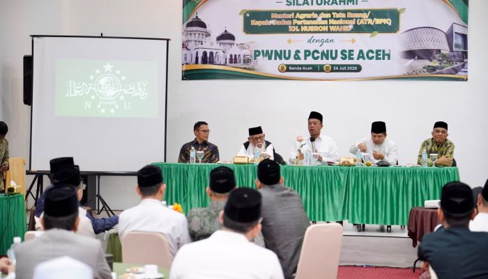 Hadir Dengan Tokoh Agama, Menteri Nusron Ajak PWNU dan PCNU Se-Aceh Percepat Sertipikasi Tanah Wakaf