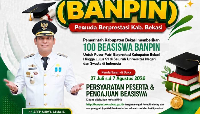 Pemkab Bekasi Gulirkan Kembali Program Beasiswa Perguruan Tinggi bagi Pemuda Berprestasi, Dibuka 27 Juli 2026