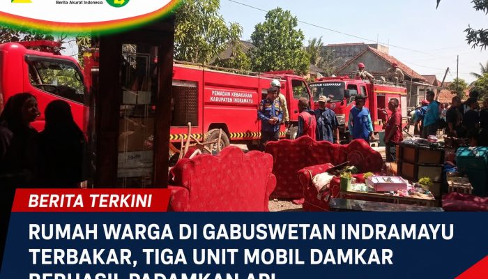 Rumah Warga di Gabuswetan Indramayu Terbakar, Tiga Unit Mobil Damkar Berhasil Padamkan Api