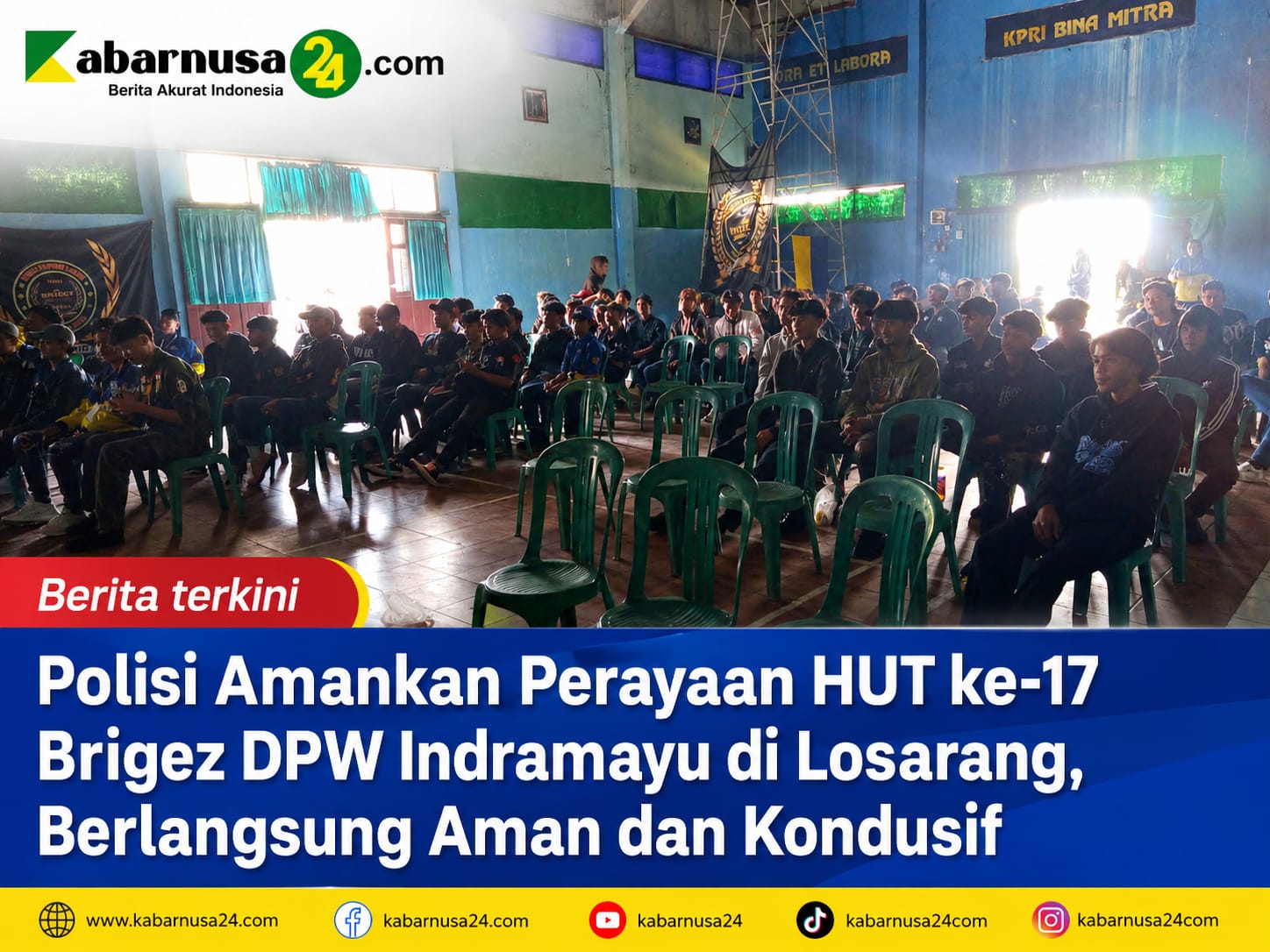 Polisi Amankan Perayaan HUT ke-17 Brigez DPW Indramayu di Losarang, Berlangsung Aman dan Kondusif
