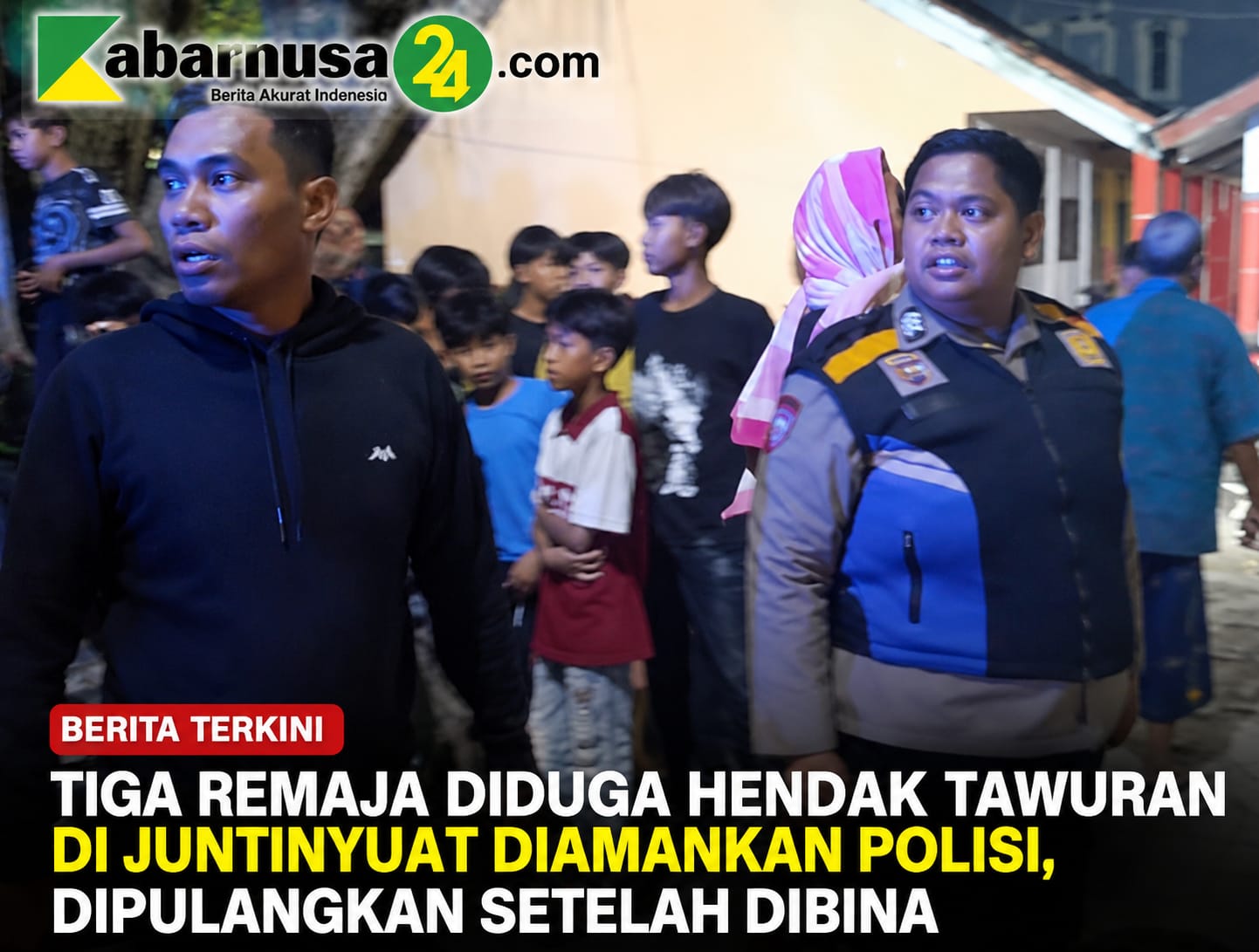 Tiga Remaja Diduga Hendak Tawuran di Juntinyuat Diamankan Polisi, Dipulangkan Setelah Dibina
