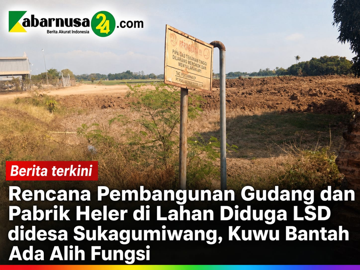 Rencana Pembangunan Gudang dan Pabrik Heler di Lahan Diduga LSD didesa Sukagumiwang, Kuwu Bantah Ada Alih Fungsi